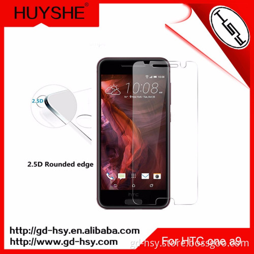 HUYSHE Factory Price Cell Phone Accessory 2.5d 0.3mm 9h Premium tempered glass screen protector for htc one a9 accept paypal